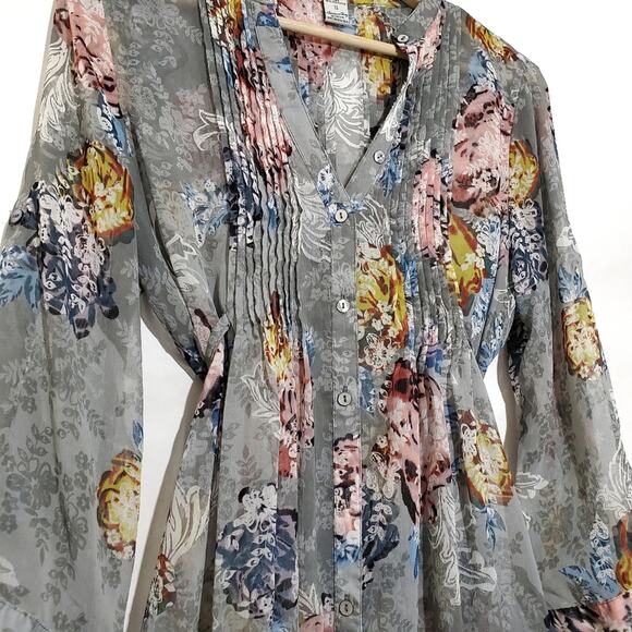 American Rag | Floral Semi Sheer Tie Waist Tunic - Picture 2 of 5